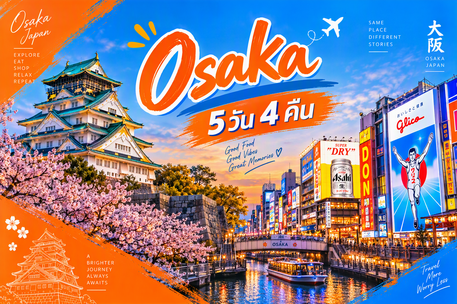 โอซาก้า FUN & Easy Package🎌 ตั๋วเครื่องบิน + ที่พัก 5 วัน 4 คืน @KOKO HOTEL Osaka Shinsekai (บินตรง❗️)