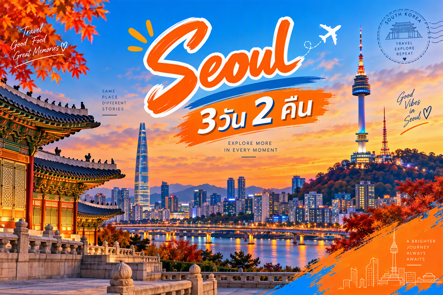 โซล, เกาหลีใต้ FUN & Easy Package ✈️ ตั๋วเครื่องบิน + ที่พัก 3 วัน 2 คืน @K-POP HOTEL Seoul Tower