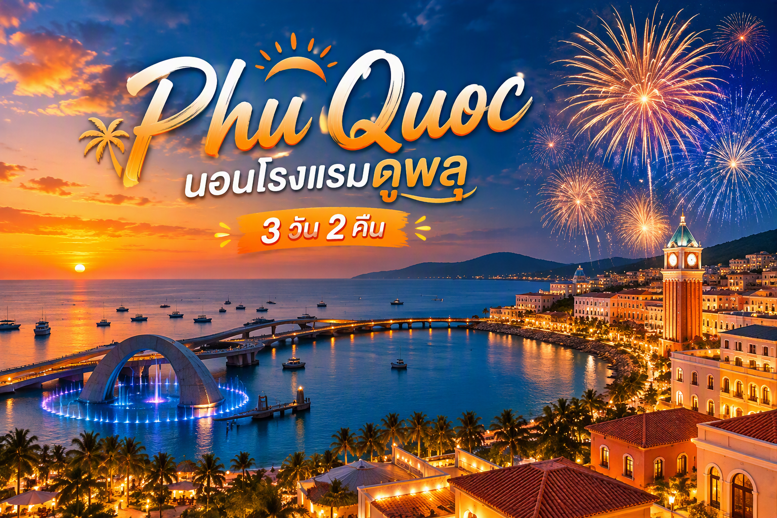 ฟู่โกว๊ก, เวียดนาม Luxury Package✈️ ตั๋วเครื่องบิน + ที่พัก 3 วัน 2 คืน  @La Festa Phu Quoc