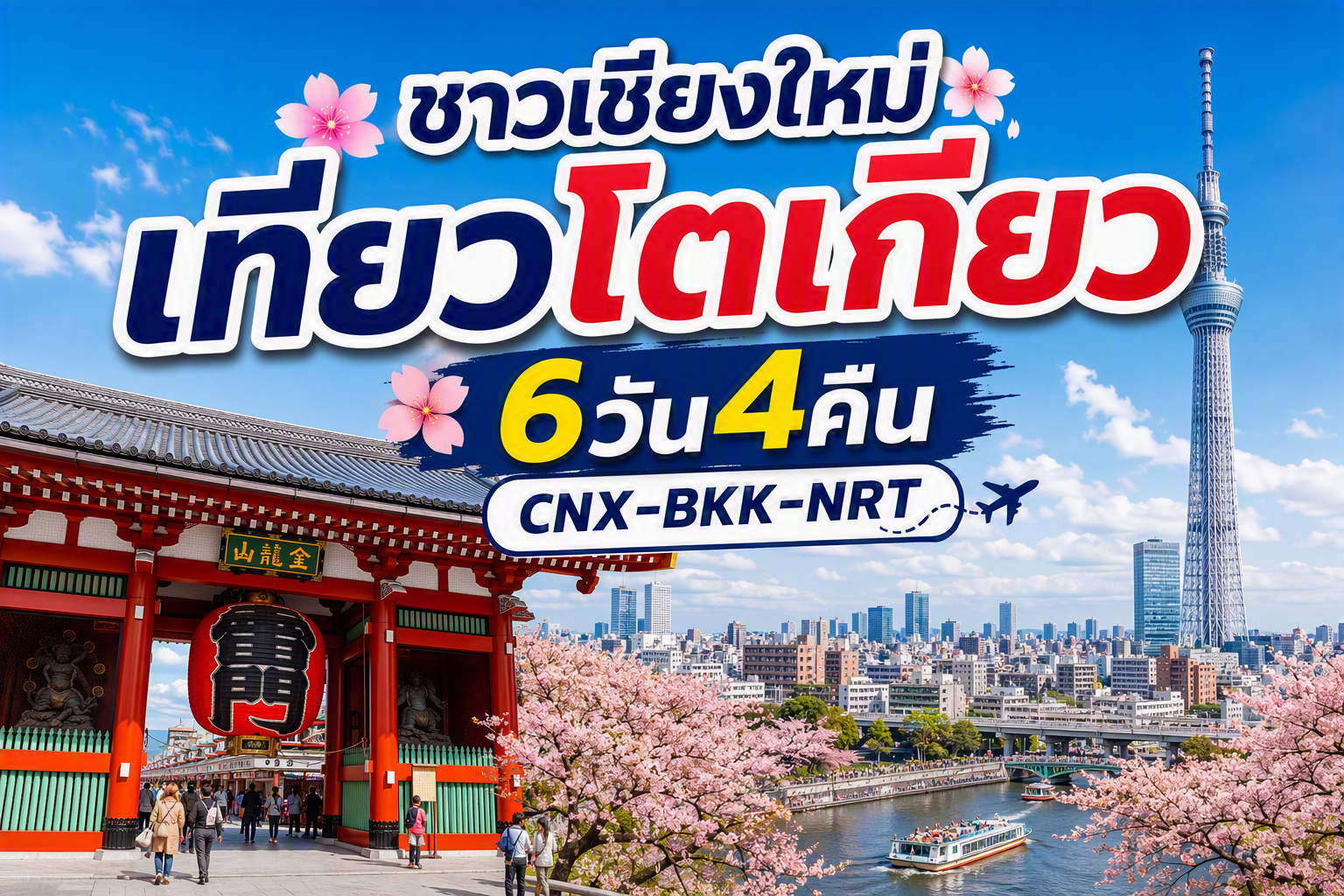 เชียงใหม่ - โตเกียว FUN & Easy Package 🧳 ตั๋วเครื่องบิน + ที่พัก 6 วัน 4 คืน @APA Hotel Ueno Ekiminami