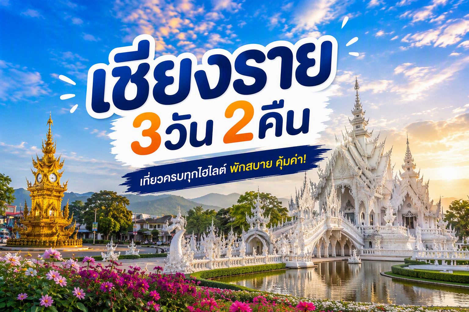 เที่ยวไทยกับสกายฟัน ✨เชียงราย FUN & Easy Package ตั๋วเครื่องบิน + ที่พัก 3 วัน 2 คืน @Le Meridien Chiang Rai Resort